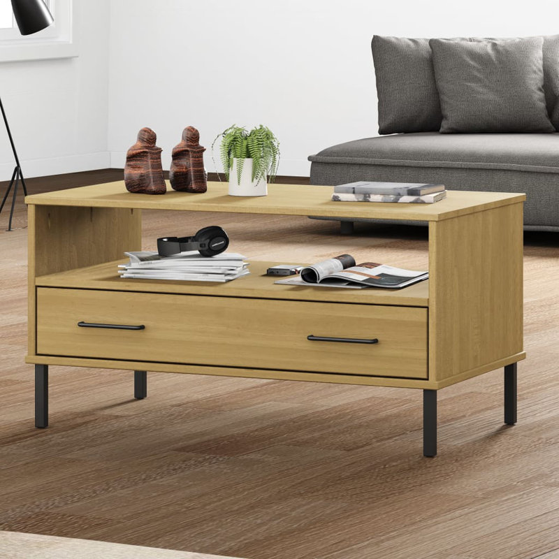 Table basse simple avec cadre Damaree, gris