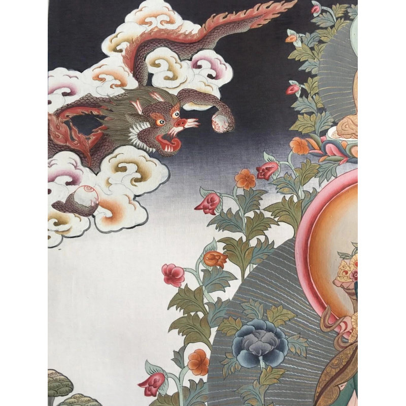 Green Tara Thangka (Brocadeless Thangka)