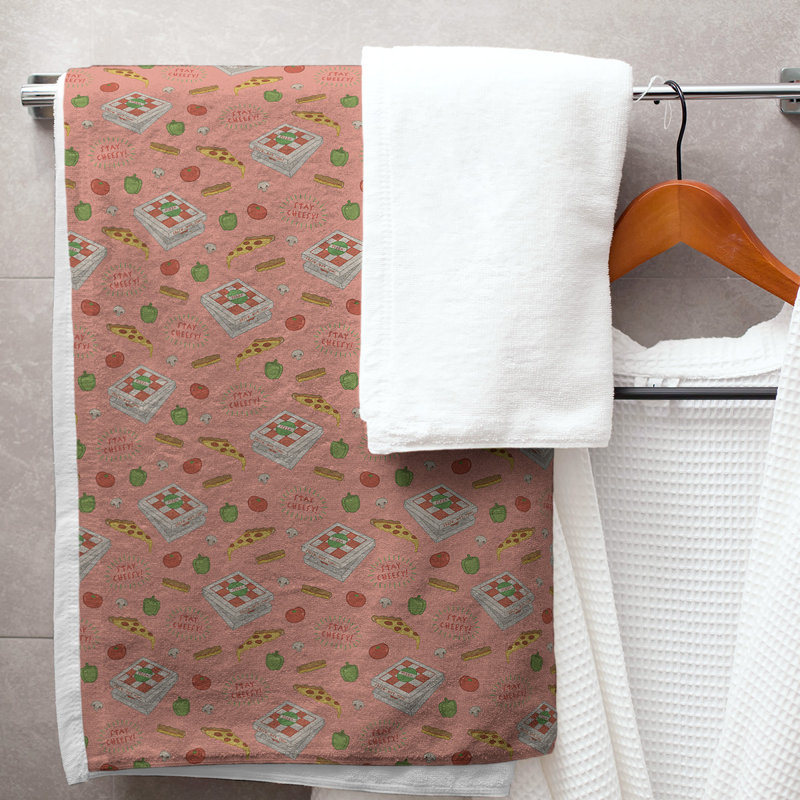 Katelyn Elizabeth Cotton Blend Bath Towel, Orange/White