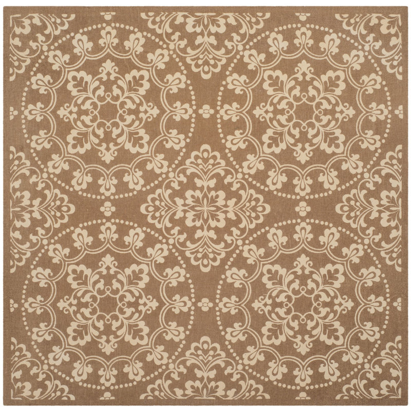 Charing Cross Ikat Jute/Sisal Taupe/Natural Area Rug, Square 6'