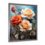 Décoration murale beige et orange rose - roses, art mural salon-97186492-97186470