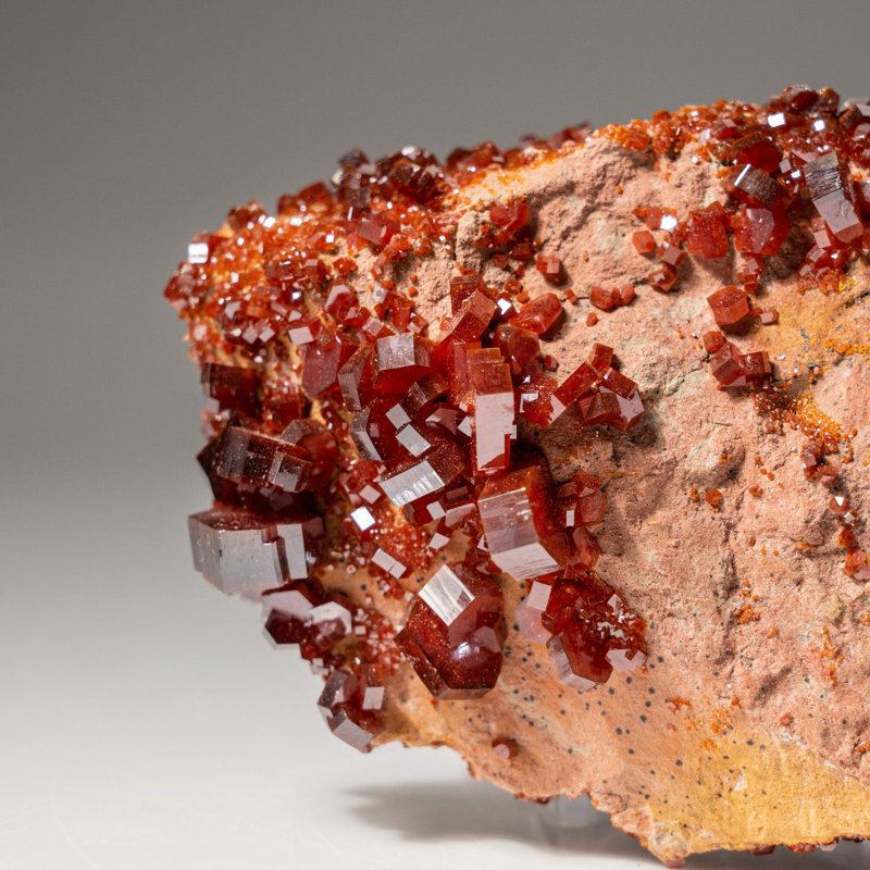 Genuine Vanadinite Crystal Cluster On Matrix From Morocco (247.1 Grams)