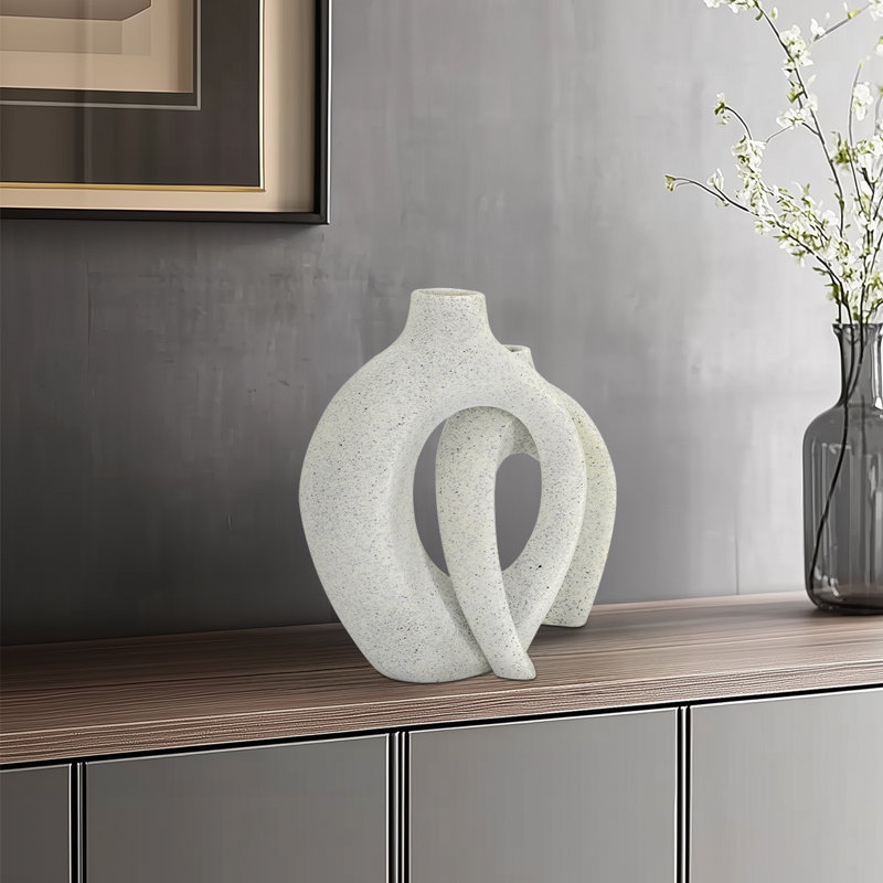 Ensemble de 2 vases blancs bohème nordique bohème unique