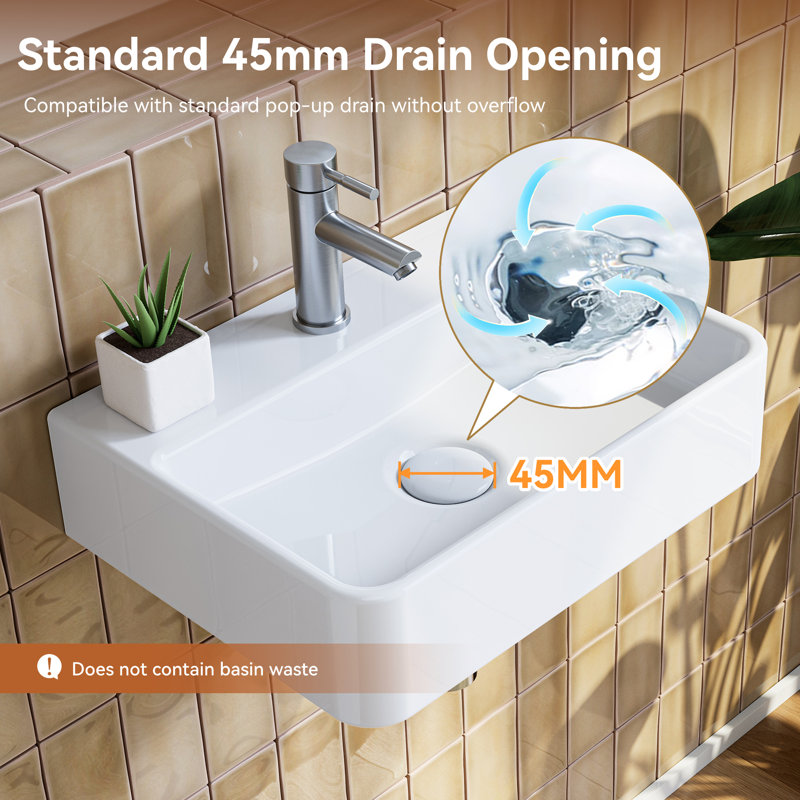 Belfry Bathroom Mandel 26mm L x 38mm W Natural Ceramic Rectangular Sink