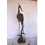 Crane Standing On A Branch Bronze Statue Fountain - Size: 13"L X 7"W X 43"H.