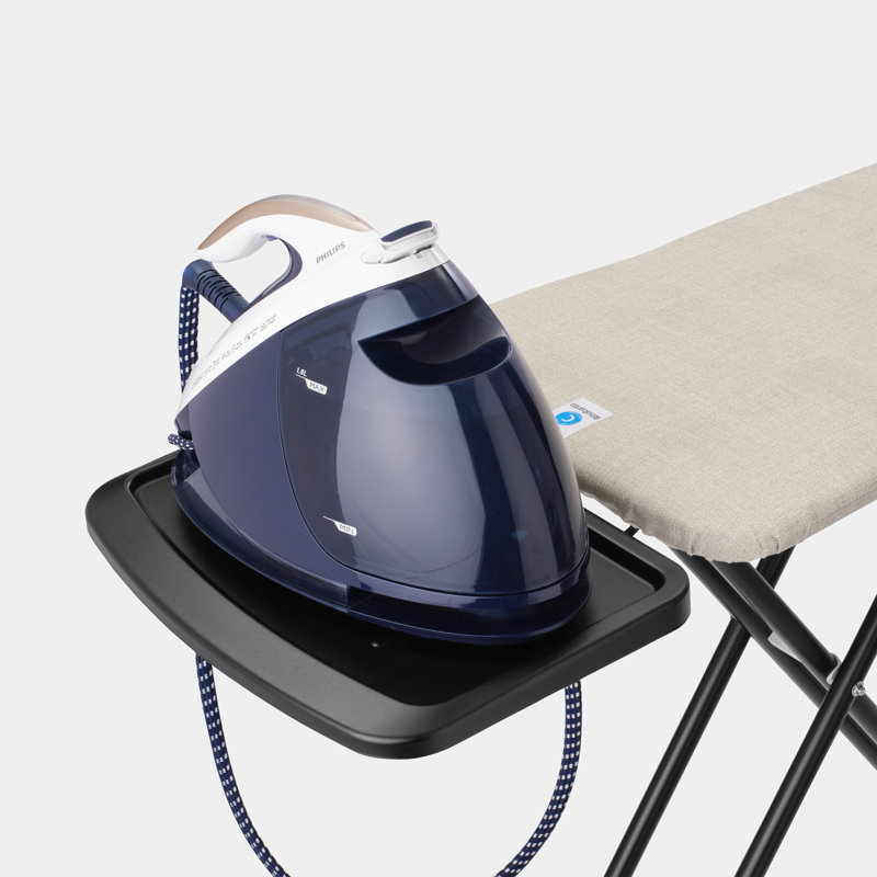 Brabantia Size C Ironing Board with Solid Steam Unit Holder, Denim Grey/Black
