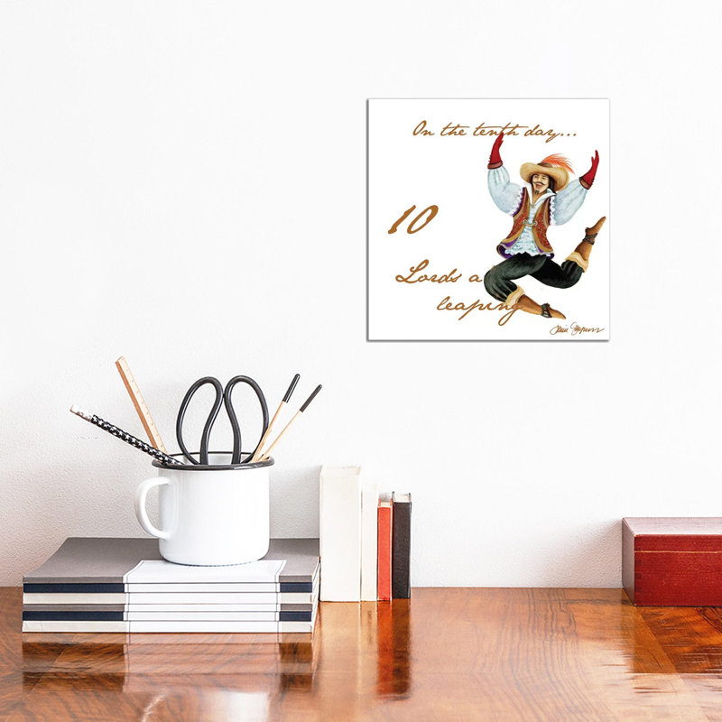 Ten Lords A-Leaping by Janice Gaynor - Wrapped Canvas Print, 30.48 cm H x 30.48 cm W