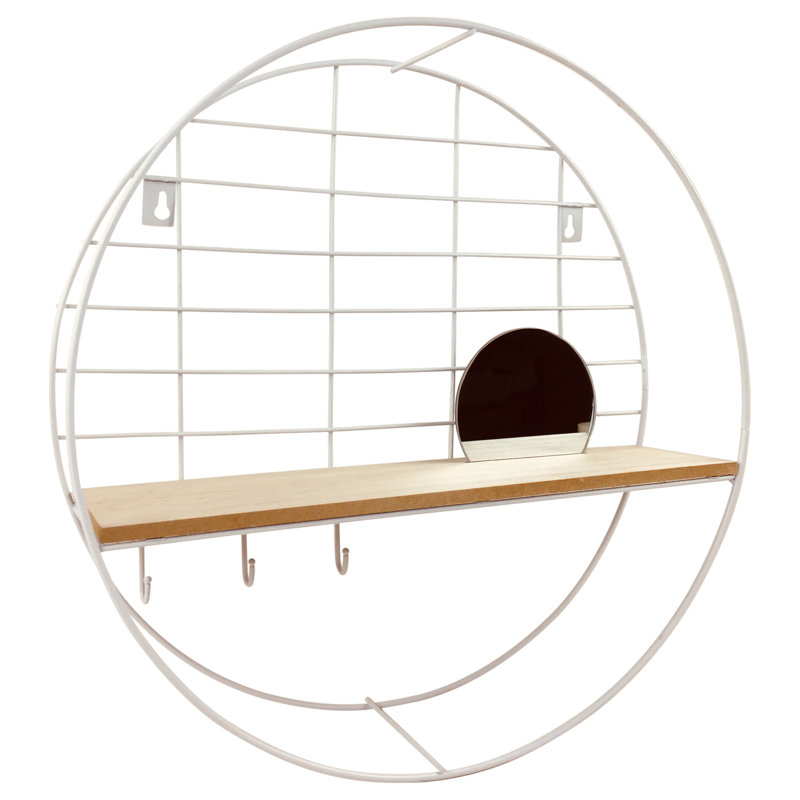 Noelia Flat Wall Mirror with Shelves