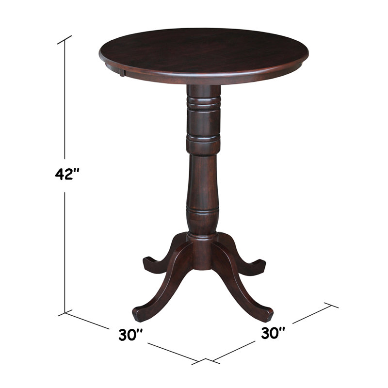 Mosteller Solid Wood Dining Table, Rich Mocha, 42" H x 30" W x 30" D