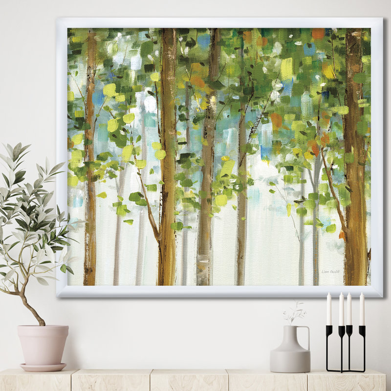 Étude de forêt verte - reproduction de cadre photo, H 16 po x l 16 po x P 1 po, Cadre blanc