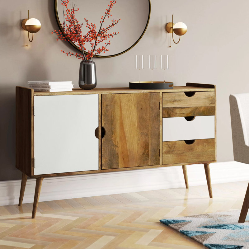 Rousseau 150cm Sideboard, Brown/White
