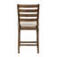 Chaises à hauteur de comptoir (2), structure en bois au fini cerisier traditionnel, revêtement texturé beige, salle à manger (de 2), sièges en tissu