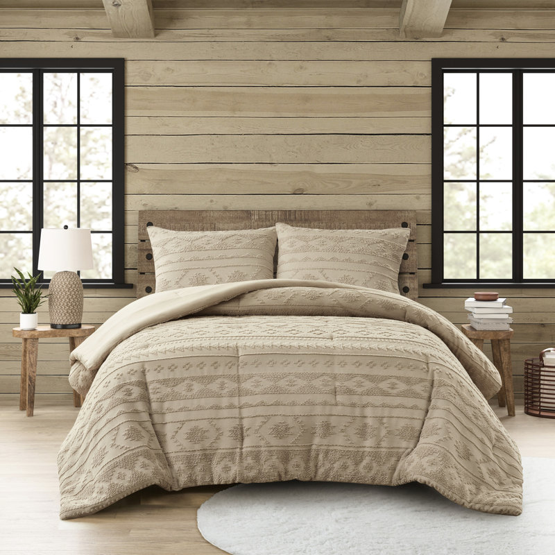 Édredon surdimensionné en chenille simple / simple TG / brun clair, 2 taies décoratives avec fermeture à boutons, design, trop rembourré pour un confort maximal, preuve, lavable à la machine