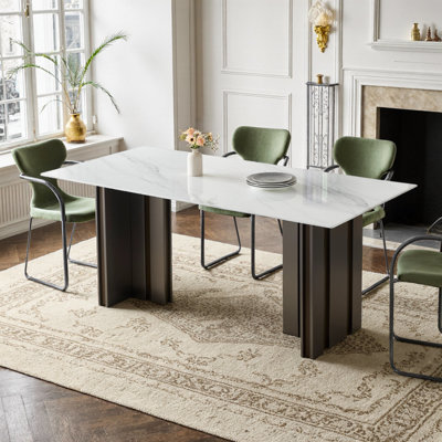 Table de salle à manger 70 po, rectangulaire, moderne, 70 po