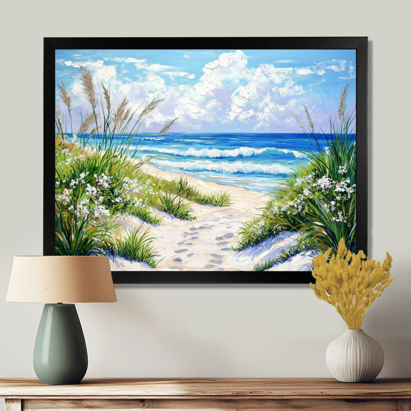 «South Padre Island Gulf Coast Beach I», impression d'art mural au Texas, Reproduction encadrée d'une seule photo sans pass