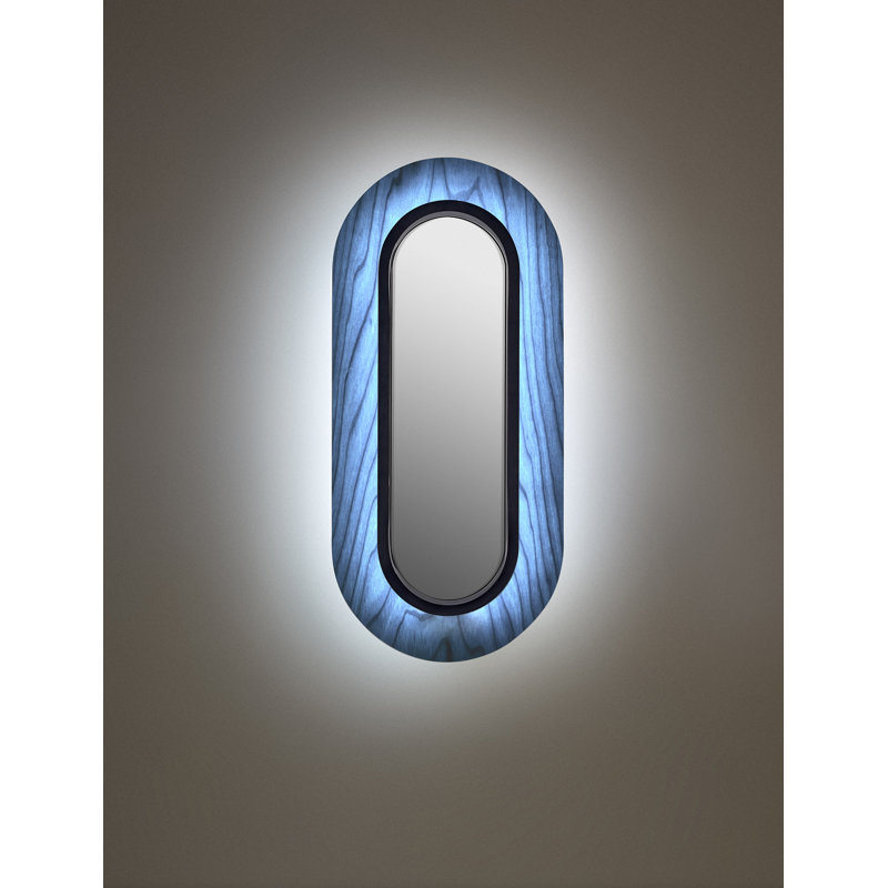 Lens 1 - Light LED Flush Mounted Sconce, Pale Rose, Matte Black, 30.7" H x 8.7" W x 1.8" D