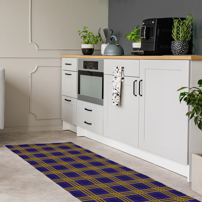 Tapis à carreaux mauve, Tapis de couloir 2 pi 6 po x 8 pi