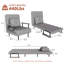 Chaise pliante convertible 3 en 1, dossier réglable à 5 positions avec coussin-20282195-20282193