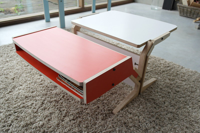 Christi Trestle Coffee Table, Foxy Orange