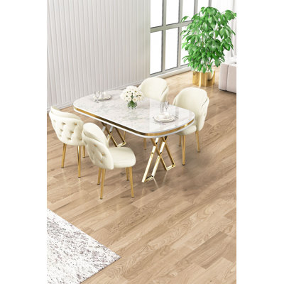 Ensemble de table et chaises de salle à manger (5 pièces)