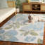 Laine touffetée à la main Jardin; Tapis d'intérieur floral en coton-117794401