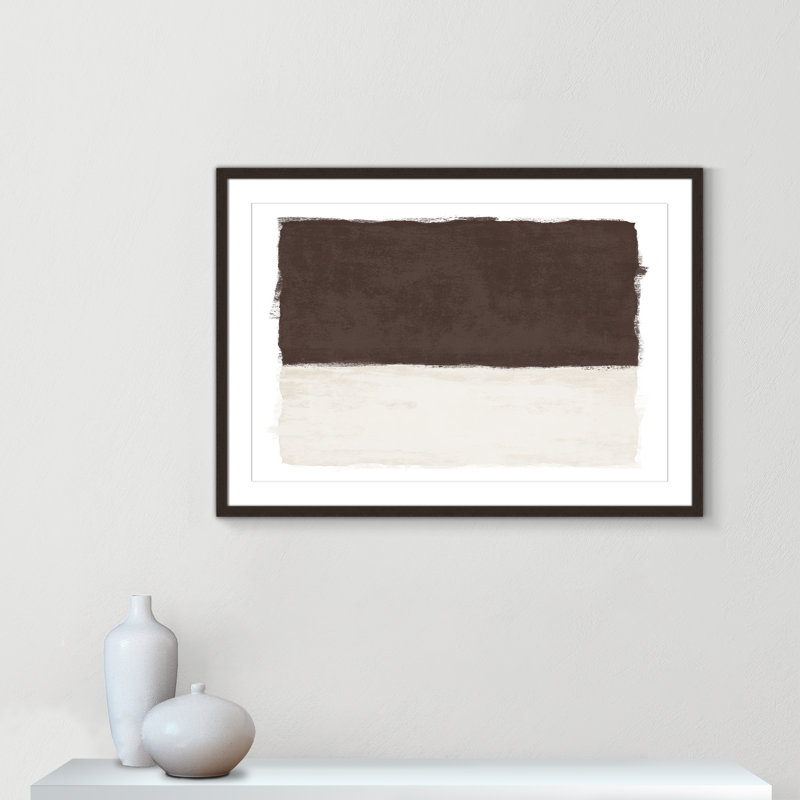 Chocolat trempé I - Version paysage par Natalie Carpentieri, L 35,5 po x H 25,5 po, Noyer à grain ouvert, Imprimé mat