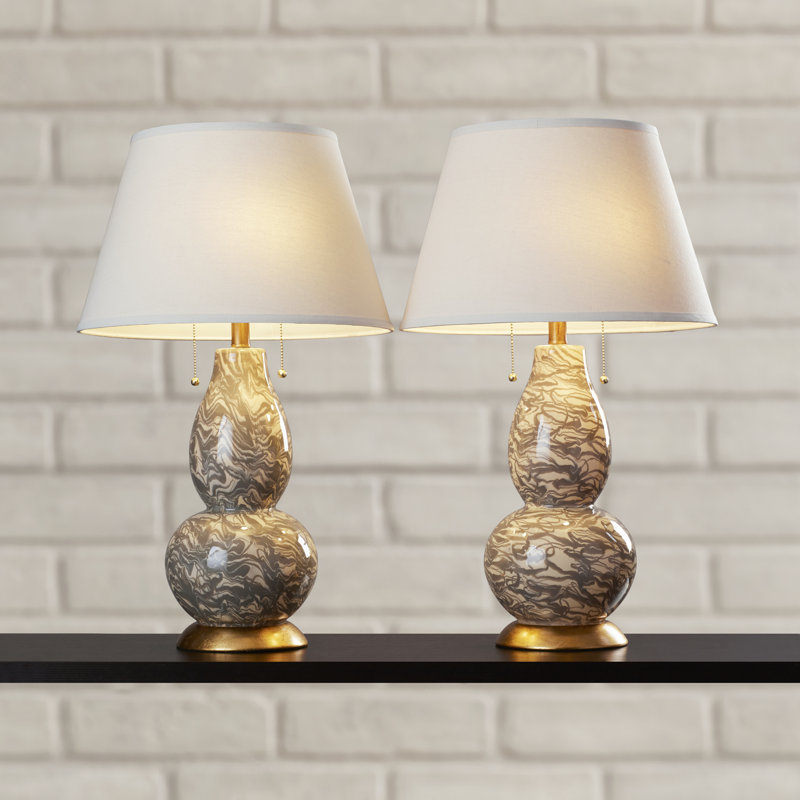 Ensemble de lampes de table 28 po Cassoday, Gris / jaune