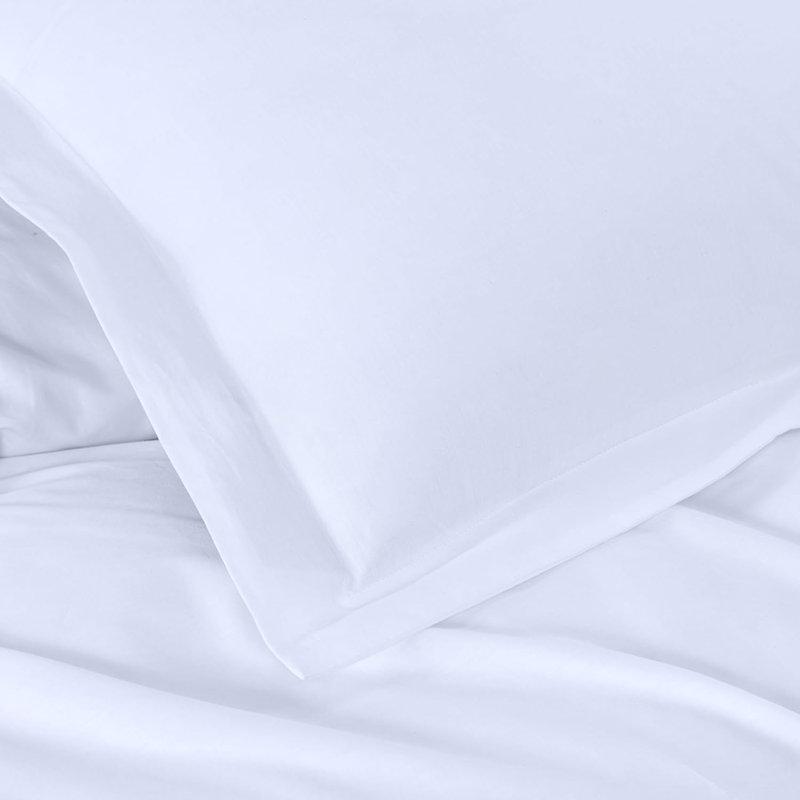Cotton Twill Solid Duvet Cover, Queen Duvet Cover + 2 Standard Shams, White