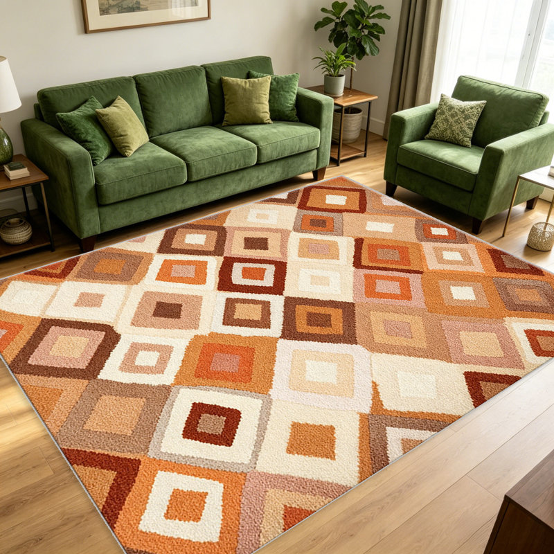Dusty Suede Triangle   area rugs for Living Room, Soft and Comfortable, Suitable for all seasons, easy to maintain, machine washable Indoor floor mat, Under Table Farmhouse suitable for Bedroom, Dining Room, Study,  Balcony, Home Decor Patio