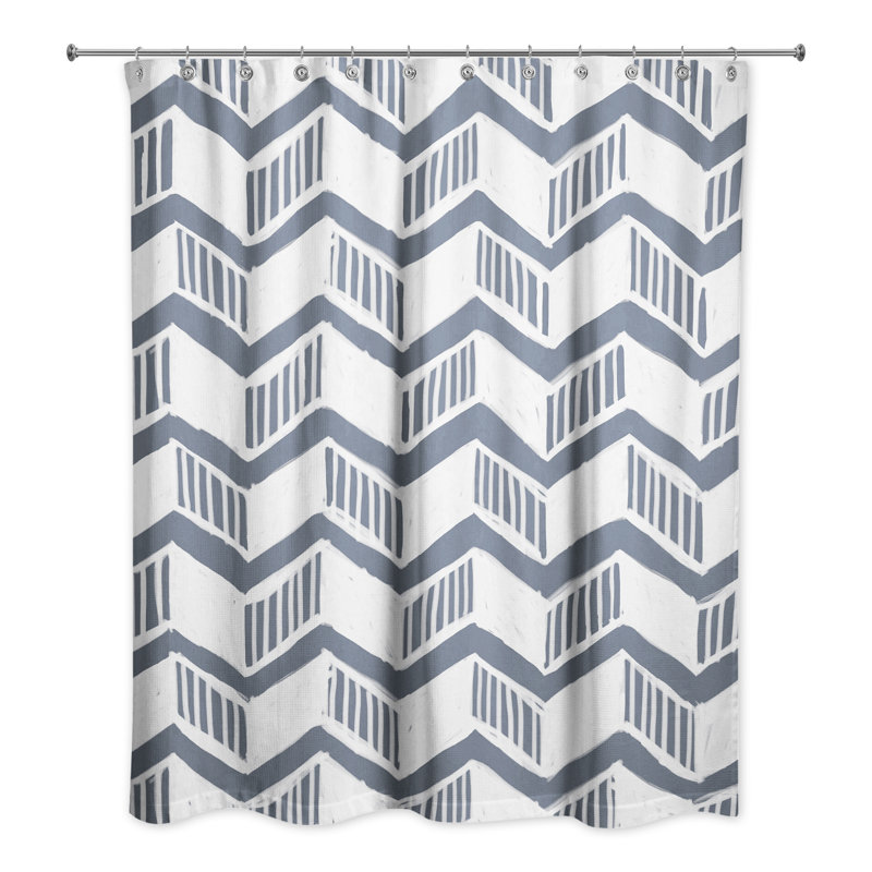 Chevron Shower Curtain, Blue