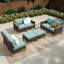All Weather Wicker/Rattan 8 - Person Seating Group with Cushions-845051135-823794011