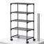 Range-chaussures à roulettes à 5 niveaux avec tablettes coulissantes, organisateur de rangement en métal empilable avec revêtement antirouille pour entrée, salon, cuisine et bureau