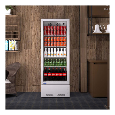 Commercial Display Refrigerator, Upright Swing Glass Door Merchandiser Fridge with LED Lightning, Reach-in Beverage Cooler for Shop Restaurant, ETL Ap on Fridge.com