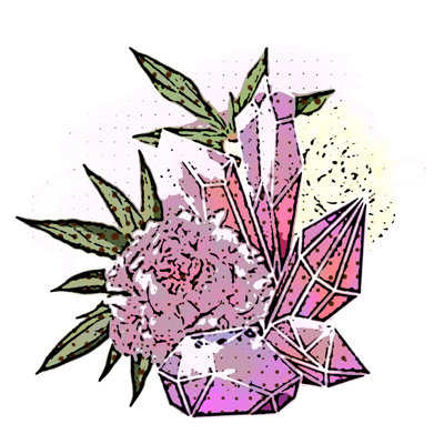 Boho Gems And Flowers II - impression sur toile tendue