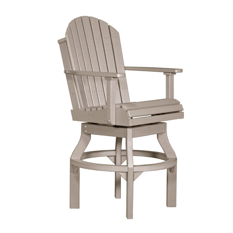 Chaise de salle à manger pivotant à hauteur de bar adirondack Kalki, Bois vieilli