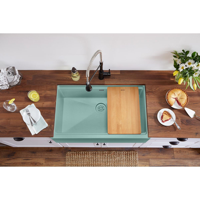Perfect Removable Basket Strainer Kitchen Sink Drain, Mint Creme