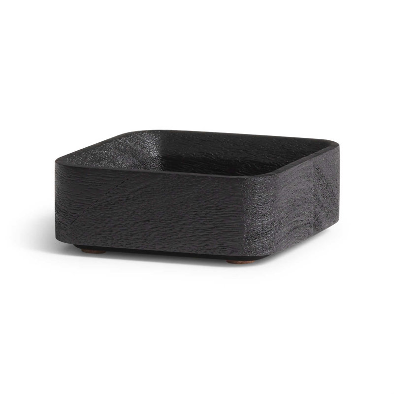 Square One Small Stacking Tray, Black Stained Acacia