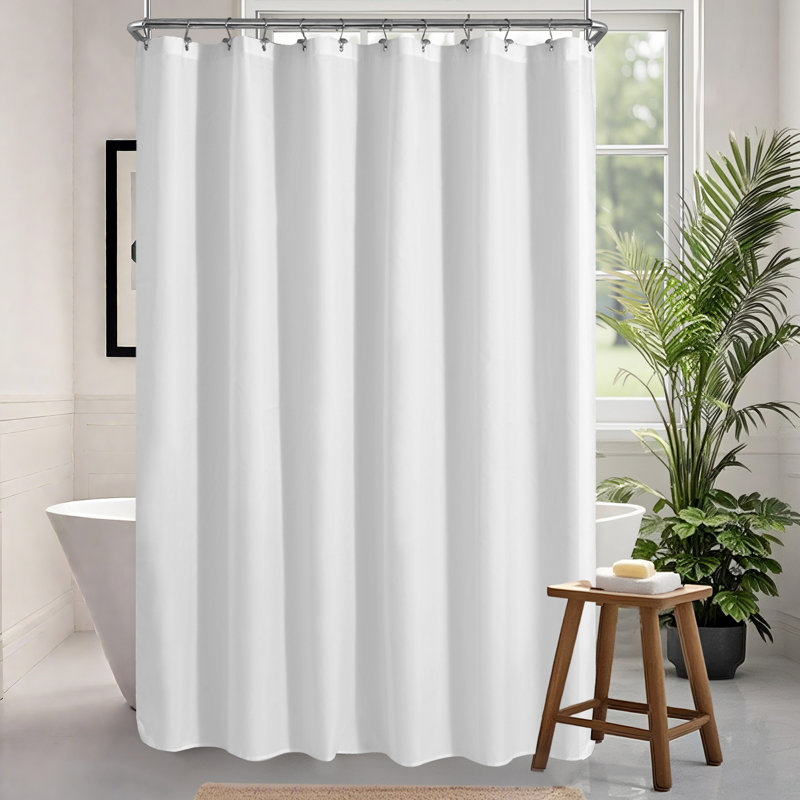 Doublure de rideau de douche simple en tissu imperméable avec aimants Kidd, H 72 po x l 72 po, Blanc