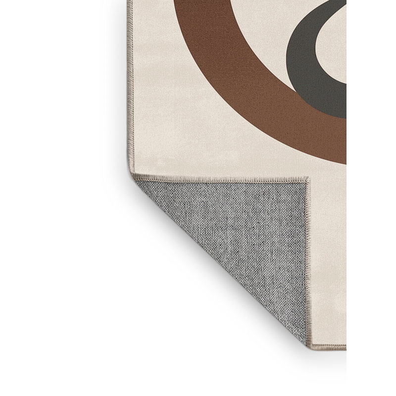 Tapis beige lavable à la machine Percilla Ouroboros, 8 x 10