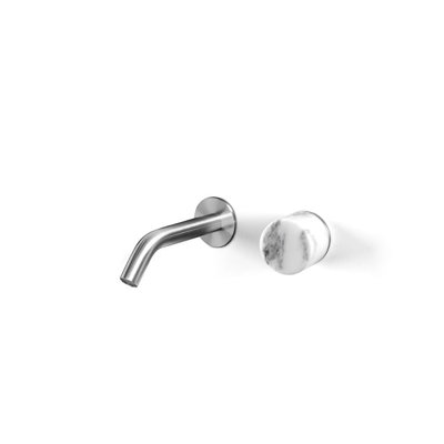 Acquaco Linki Marble Wall Mount Two-Hole Single Handle Bathroom Lavatory Faucet with 5'' Spout Reach