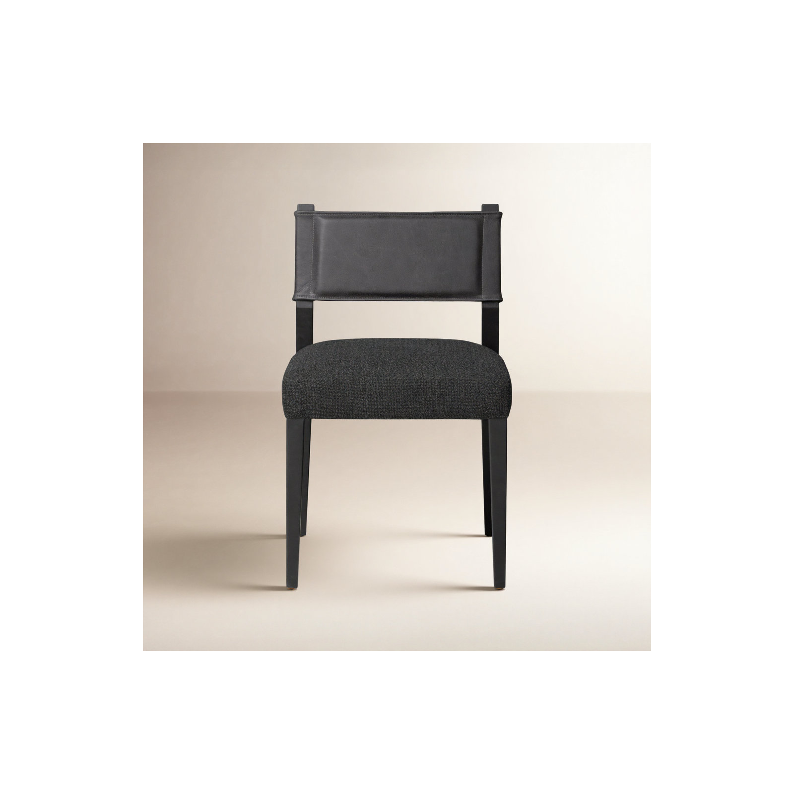 Lorretta Leather Side Chair, Polyester/Leather Palermo Black, Black