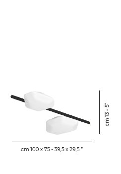 Modulor Ceiling/Wall Lamp 1 White Matt Painted Brass L3299 Ul, 2700K, Matte Black