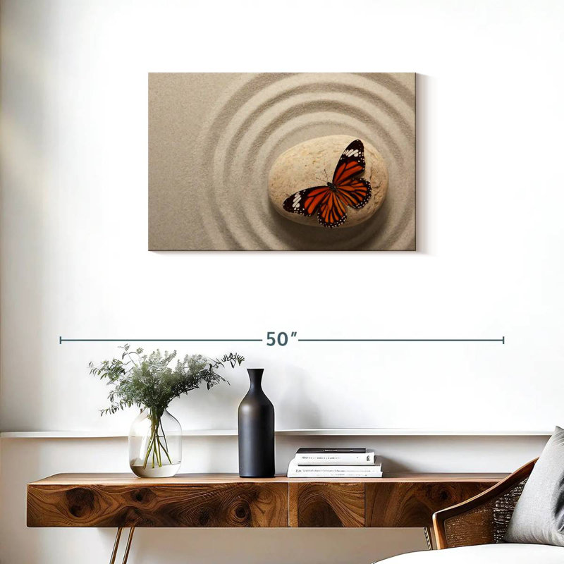 Brampt Zen Orange Butterfly, 20" H x 30" W