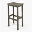 3-Piece Balcony Bar Set with Bottom Shelf Table and 2 Stools, Grey Finish