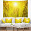 Tapisserie paysage paysage d'herbe jaune au coucher du soleil-28491899