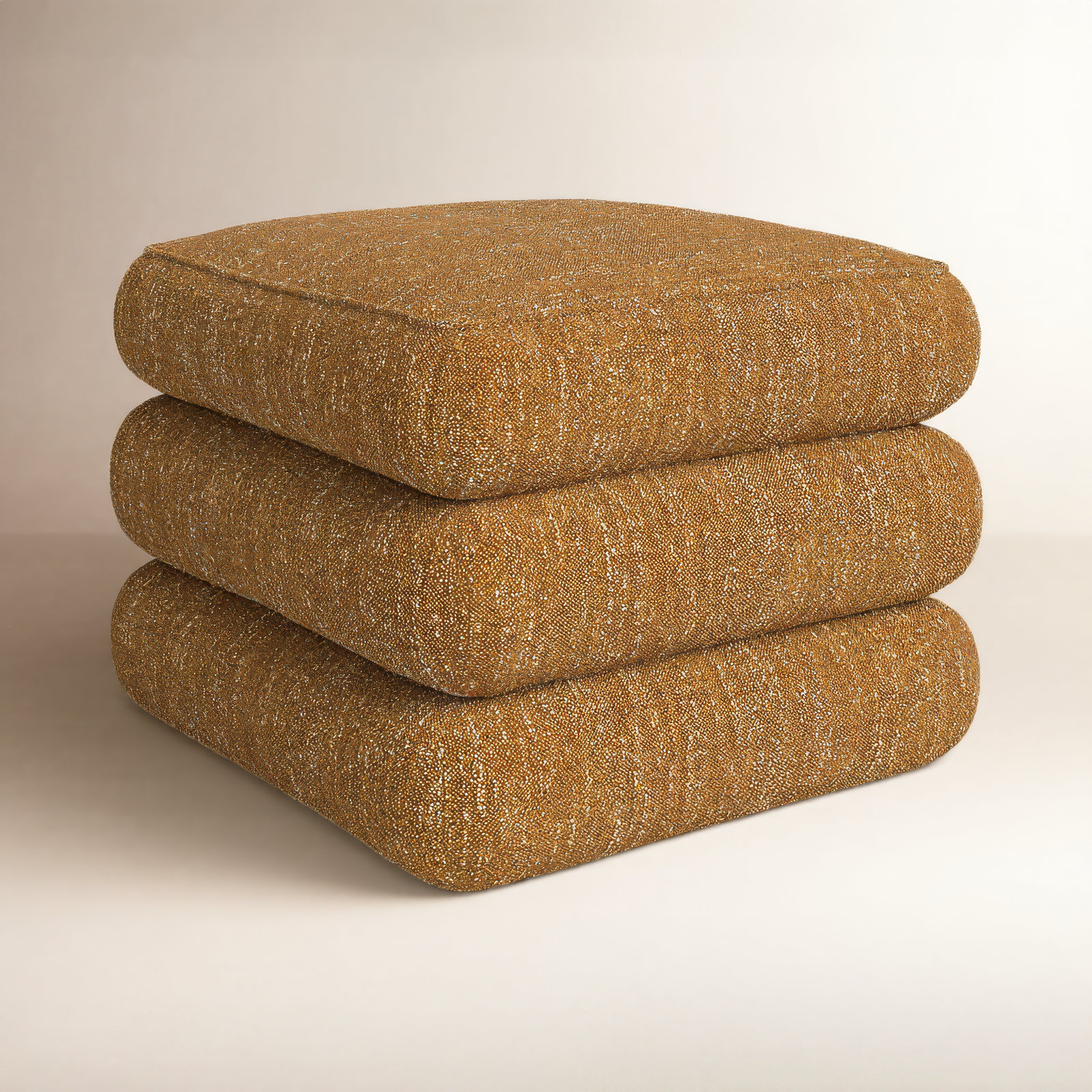 Donia Accent Stool, Amber Glow Mustard Tweed