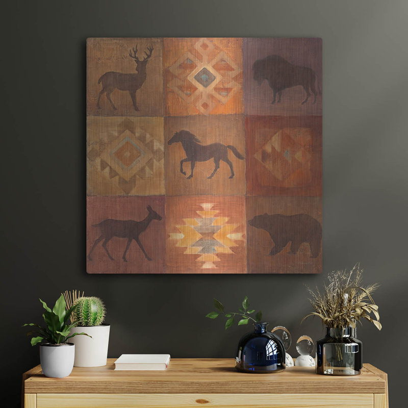 Luxe Metal Art 'Desert Sunset Animals 1'  by Albena Hristova Metal Wall Art, 24" x 24"
