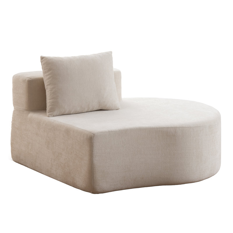 Canapé modulaire rembourré Boneless, Beige, Left