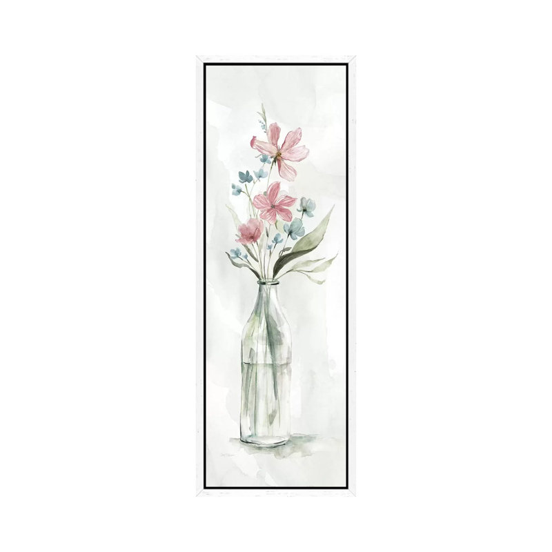 Country Charm I 1 Piece Panoramic Painting on Canvas, 121.92 cm H x 40.64 cm W, White Framed