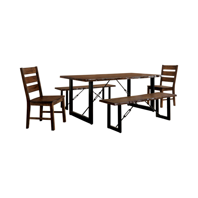 Ensemble de table de salle à manger 5 pièces Borsari, 5 pièces: table, 4 chaises